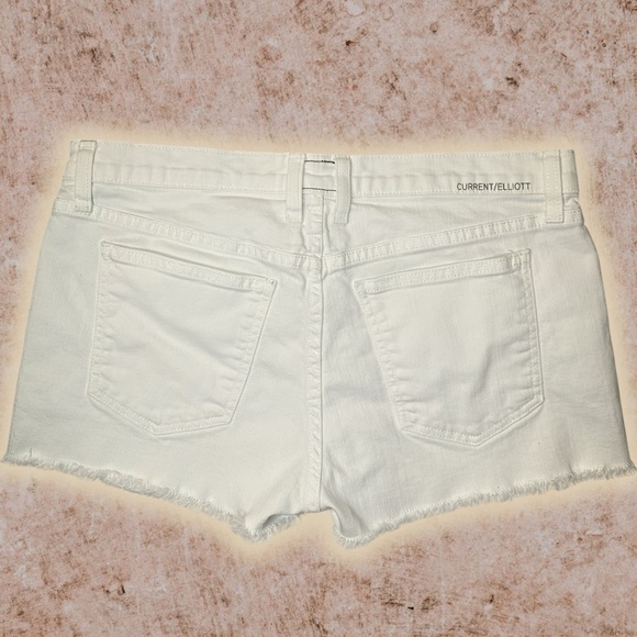 Current/Elliott Women's White Denim ‘Boyfriend’ Shorts in “Sugar” Size 27 - Picture 7 of 11
